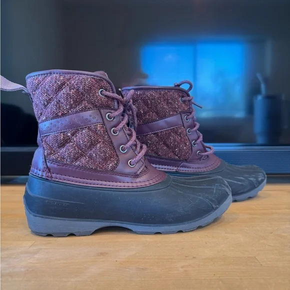 Kamik Snow Duck Boots Purple Size 6 Lace Up Heat MX Waterproof Marled - Picture 8 of 8